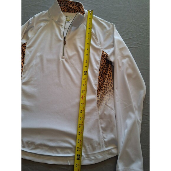 Greg Norman 1/4 Zip Pullover Womens Medium Plaid Golf Shirt Solar XP Play Dry - Picture 2 of 7